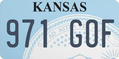 KS license plate 971GOF