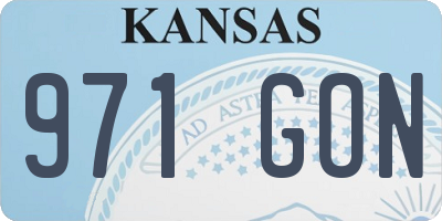 KS license plate 971GON