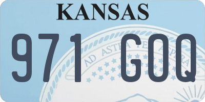 KS license plate 971GOQ