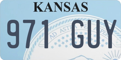 KS license plate 971GUY