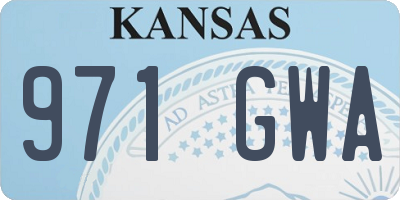 KS license plate 971GWA