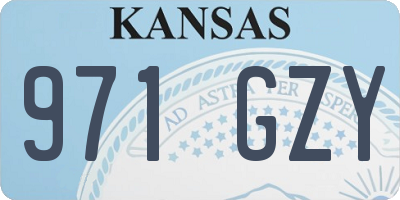 KS license plate 971GZY