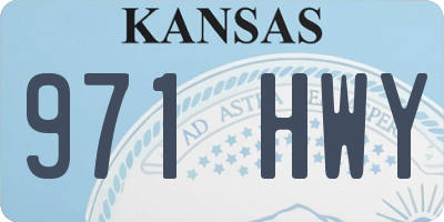 KS license plate 971HWY