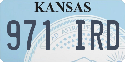 KS license plate 971IRD