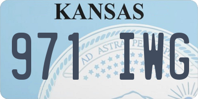 KS license plate 971IWG