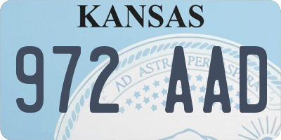 KS license plate 972AAD