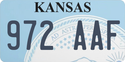 KS license plate 972AAF