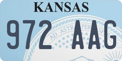 KS license plate 972AAG