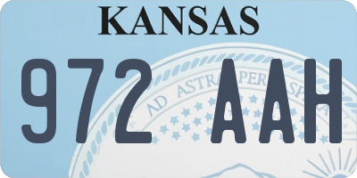 KS license plate 972AAH