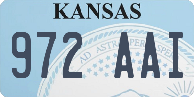 KS license plate 972AAI