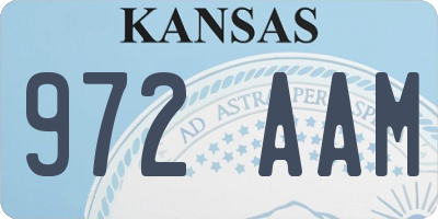 KS license plate 972AAM
