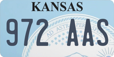 KS license plate 972AAS