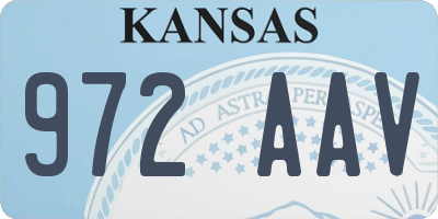 KS license plate 972AAV