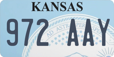 KS license plate 972AAY