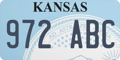 KS license plate 972ABC
