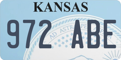 KS license plate 972ABE