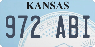 KS license plate 972ABI