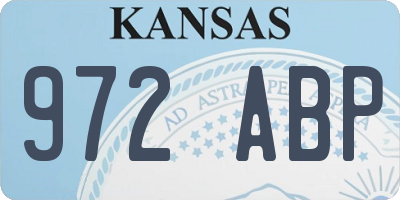 KS license plate 972ABP