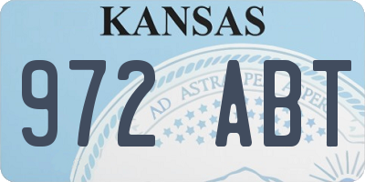 KS license plate 972ABT