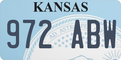 KS license plate 972ABW