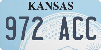 KS license plate 972ACC