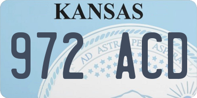 KS license plate 972ACD