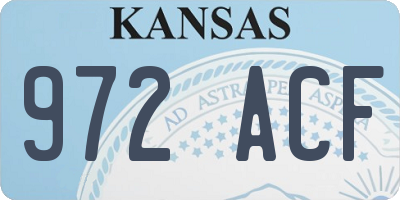 KS license plate 972ACF