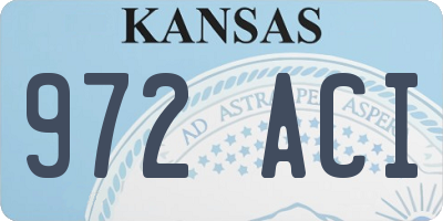 KS license plate 972ACI