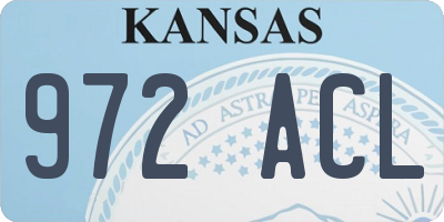 KS license plate 972ACL