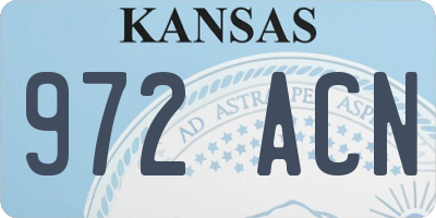 KS license plate 972ACN