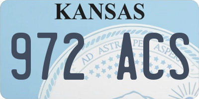 KS license plate 972ACS