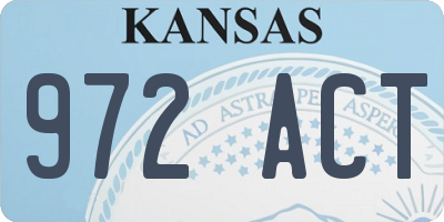 KS license plate 972ACT