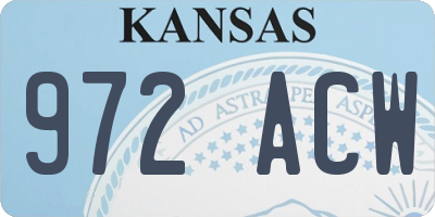 KS license plate 972ACW