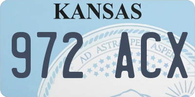 KS license plate 972ACX