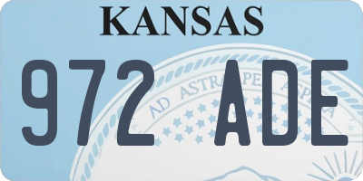 KS license plate 972ADE