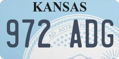 KS license plate 972ADG