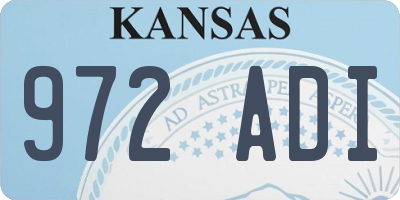 KS license plate 972ADI