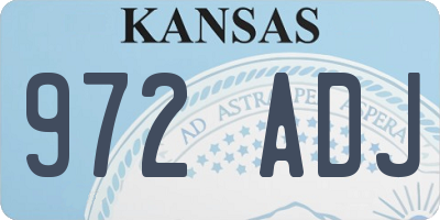 KS license plate 972ADJ
