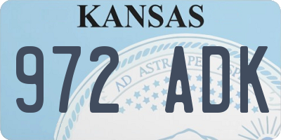 KS license plate 972ADK