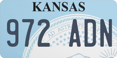 KS license plate 972ADN