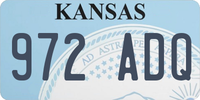 KS license plate 972ADQ