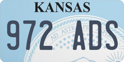 KS license plate 972ADS