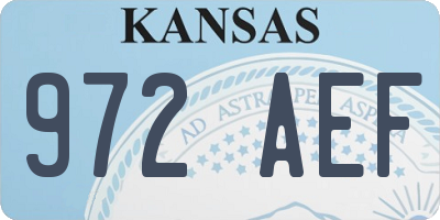 KS license plate 972AEF