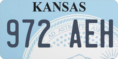 KS license plate 972AEH