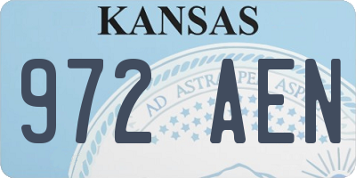 KS license plate 972AEN