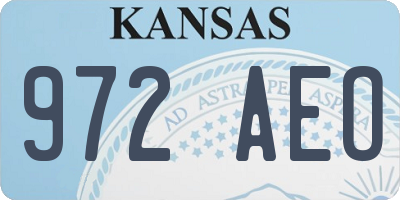 KS license plate 972AEO