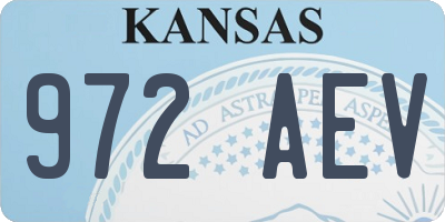 KS license plate 972AEV
