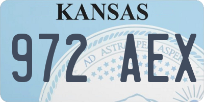 KS license plate 972AEX