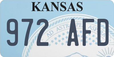 KS license plate 972AFD