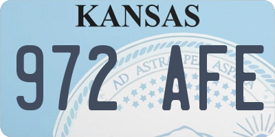 KS license plate 972AFE